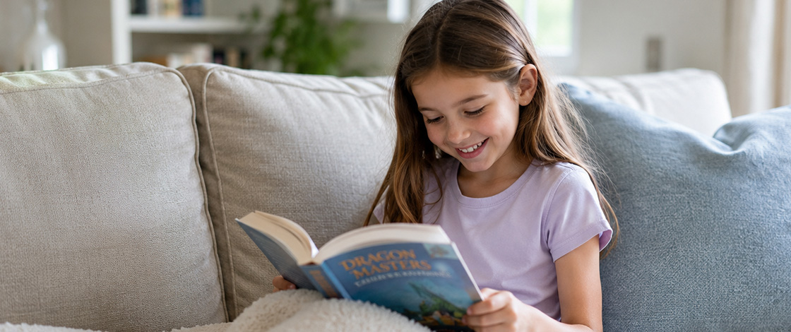 Student reading Foundation materials at home